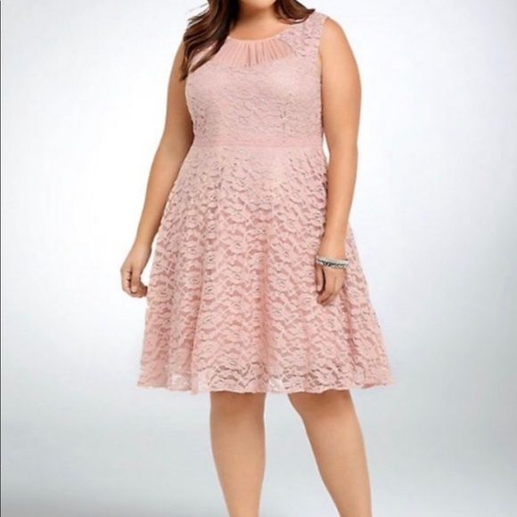 Lace Metallic Party Dress in Pink, Size 12 by Torrid Lace Metallic Party Dress in Pink, Size 12 by Torrid